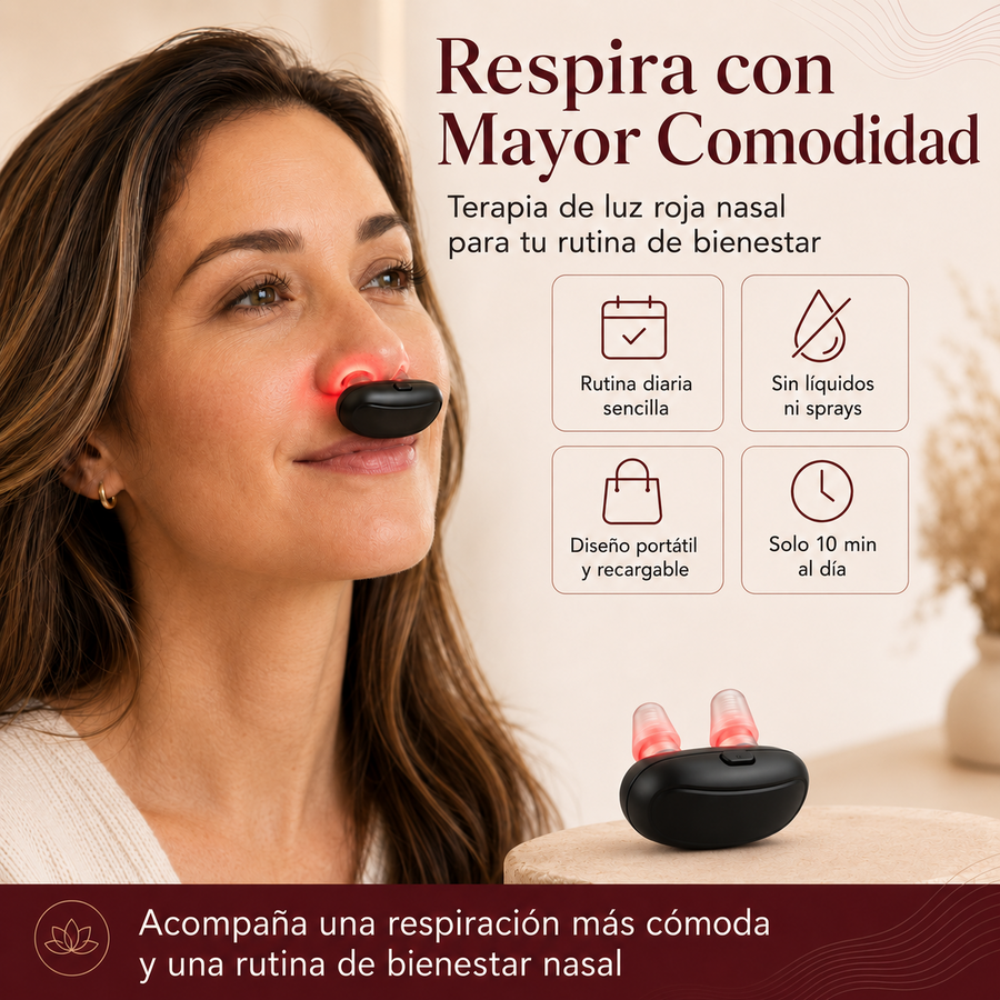 Zenvy AirLuz en uso para una rutina de bienestar nasal